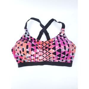 VS Sport Lightweight Sports Bra Wireless Geometric Pattern Crossover Straps 36D